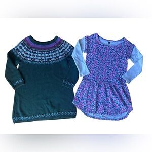 TEA Girls Long Sleeve Fall Winter Bundle Size 5 Floral Knit & Sweater Dress